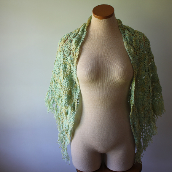 Vintage Hand Made Crochet Shawl